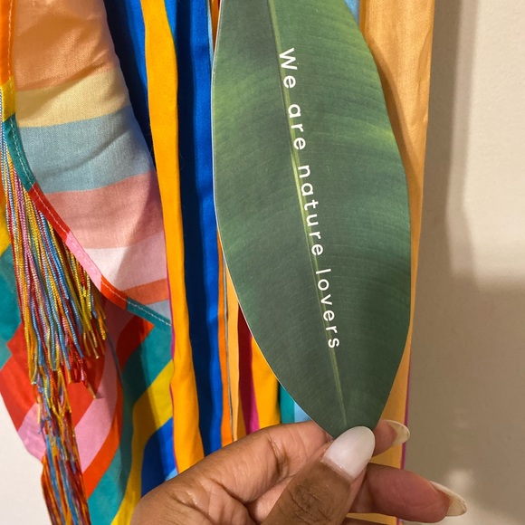 NWT farm rio striped scarf wrap maxi dress in rainbow XS - Picture 5 of 12